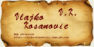 Vlajko Kosanović vizit kartica